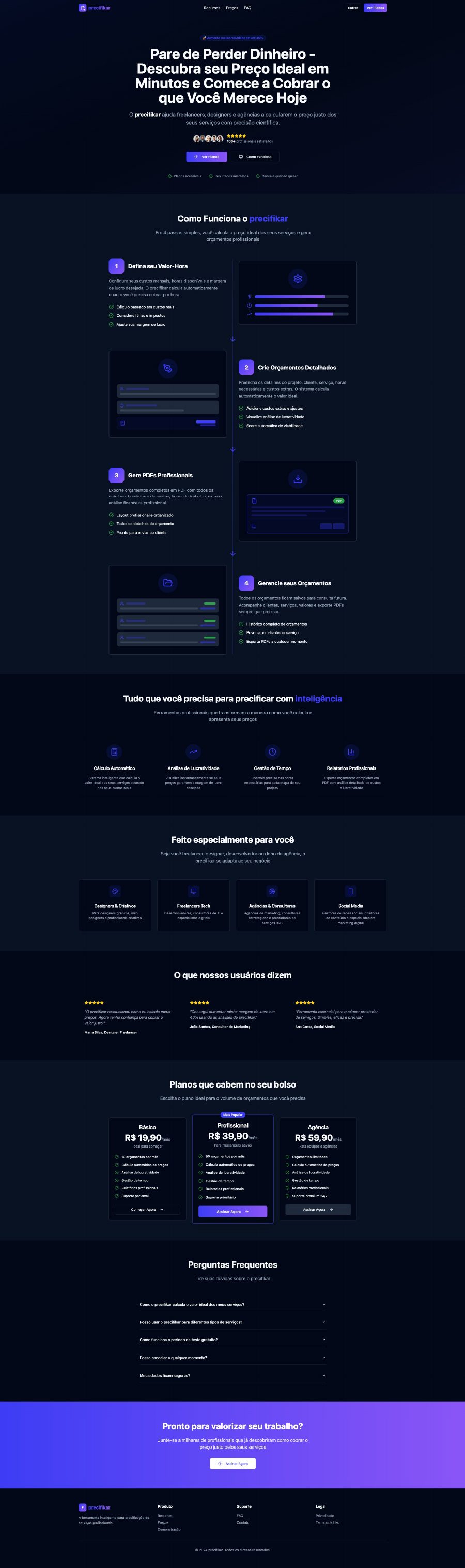 Aplicativo web Precifikar